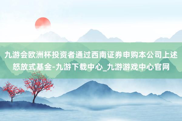 九游會歐洲杯投資者通過西南證券申購本公司上述怒放式基金-九游下載中心_九游游戲中心官網(wǎng)