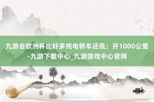 九游會歐洲杯比好多純電轎車還低；開1000公里-九游下載中心_九游游戲中心官網